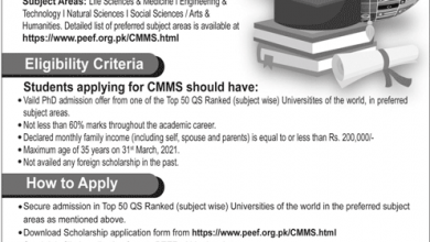 PEEF Scholarship For PhD 2026