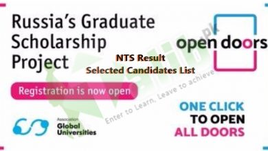 Russian Scholarship Program 2026-2020 NTS Result, Selected List