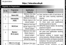 AIOU Tutor Jobs 2026 E-Registration Form Last Date