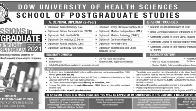 DUHS Postgraduate Admission 2026 DOW University