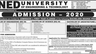 NED University Karachi Undergraduate Admission 2026