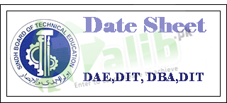 Sindh Board of Technical Education SBTE Date Sheet 2026 DAE, DBA, D.Com, DIT