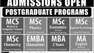University Of Sahiwal Admission 2026 Form