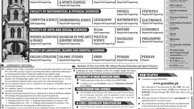 GC University Lahore BS Admission 2026