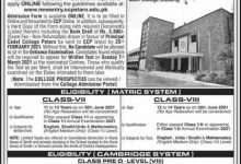 Cadet College Petaro Admission 2026
