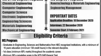 GIKI Graduate Admission 2026 Spring