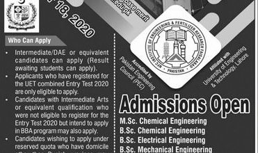 NFC Institute of Engineering and Fertilizer Research Admission 2026 7 NFC Institute of Engineering and Fertilizer Research Admission 2026