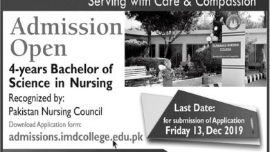 Islamabad Nursing College Admission 2026 Last Date, Application Form