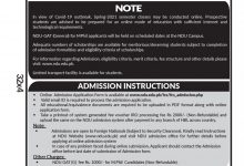 National Defence University Admission 2026 Spring
