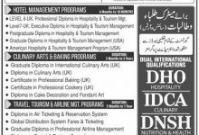 COTHM Lahore Admission 2026 Courses Form, Last Date