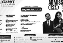 SZABIST Islamabad Admissions 2026 Fall