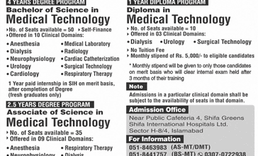 Shifa Tameer-e-Millat University Islamabad Admission 2026