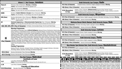 University Of Sindh Jamshoro Admission 2026 9 University Of Sindh Jamshoro Admission 2026