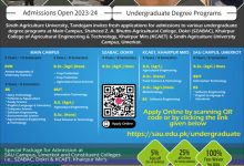 Sindh Agriculture University Tandojam Admission 2026-24