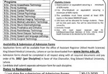 King Edward Medical College BSC Hons Admission 2026