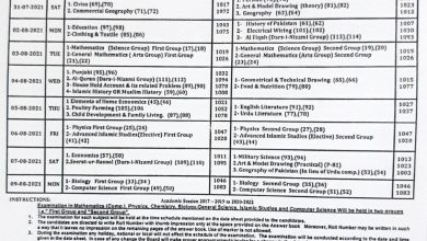 Rawalpindi Board 10th Class Date Sheet 2026