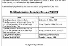 Bahria University Medical and Dental College Admission 2026