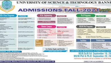University of Science and Technology Bannu M.Phil, PhD Admission 2026 6 University of Science and Technology, Bannu M.Phil, PhD Admission 2026