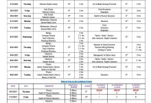 Kohat Board 9th and 10th Class Date Sheet 2026