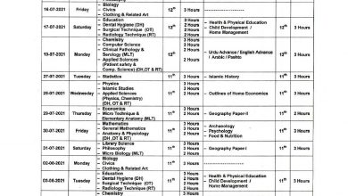 Mardan Board Inter Date Sheet 2026