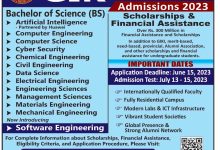 GIKI BS Admissions 2026
