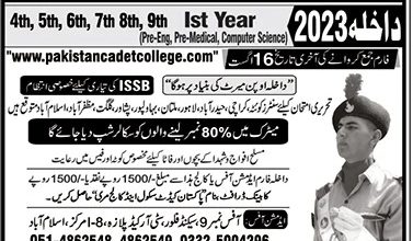 Pakistan Cadet School and College Murree Admission Form 2026