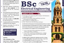 GCU Lahore BSc Electrical Engineering Admissions 2026