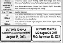GC Women University Sialkot Admission 2026