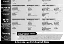 Quaid-i-Azam University Islamabad Admission Fall 2026