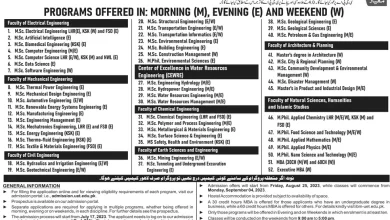 UET Lahore Undergraduate Admissions 2026