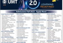 UMT Lahore Undergraduate Admissions 2026