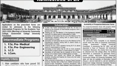 GC University Faisalabad Intermediate Admissions 2026