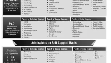Quaid-i-Azam University Islamabad MS/M.Phil, PhD Admissions 2026 24 University