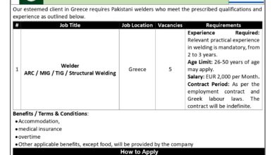 OEC Greece Jobs 2026 – Vacancies, Salary, and Benefits for Pakistanis 5 OEC Greece Jobs